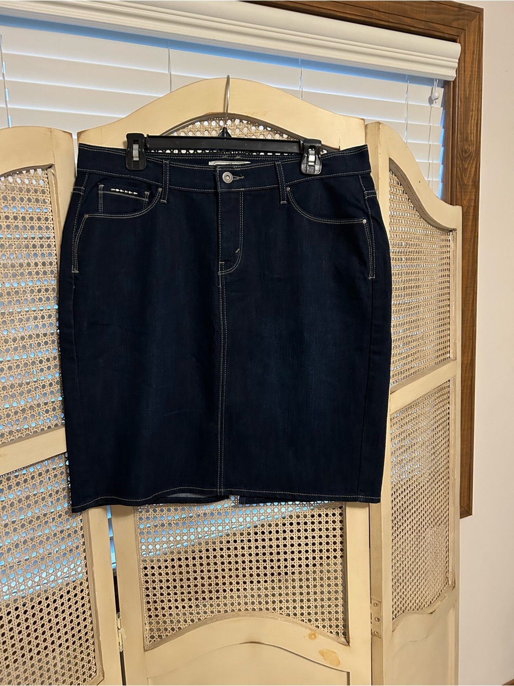 Levi's Dark Blue Denim Pencil Skirt